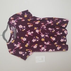 Pink Women's floral short sleeve top